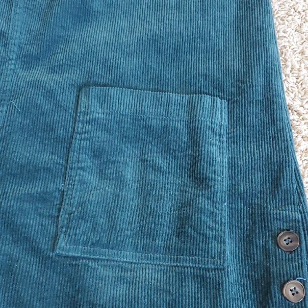 Wishlist Deep Teal Corduroy Shift Dress With Button Detail & Pockets Nordstrom - Picture 5 of 6